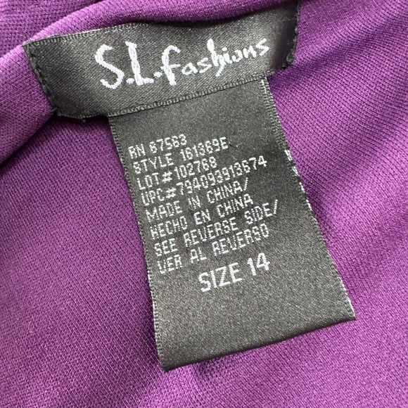 SL Fashions Size 14 Midi Dress Purple Whimsigoth Embroidered Sequin Handkerchief - Picture 7 of 8